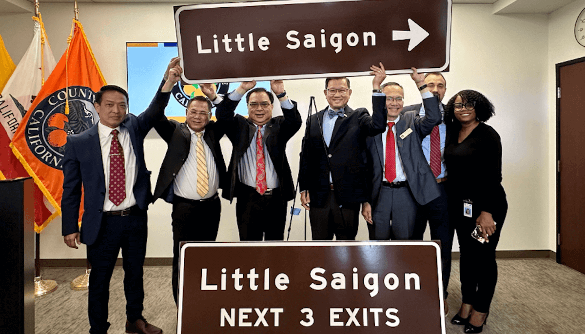Orange County Press Release - Little Saigon freeway sign